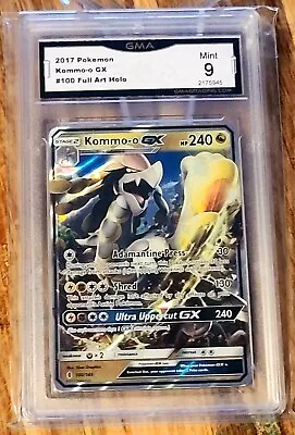 2017 Pokemon Sun & Moon Guardians Rising Kommo-O GX #100 GMA 9 MINT CARD • $25