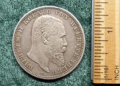 1907 F Silver German 5 Mark Deutsches Reich 1907 Coin Wilhelm II KM #632 • $79.46