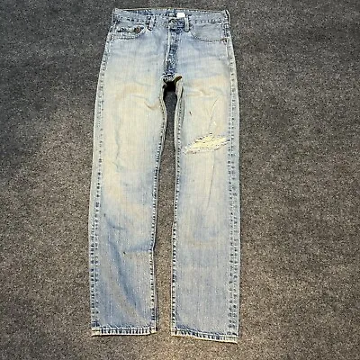 Vintage Levi’s Denim Blue Jeans Button Fly Distressed Sz 32x34 • $39.99