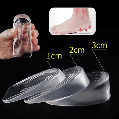 Silicone Gel Height Increase Shoe Insoles Heel Insert Pad Taller Lift Up 1-3CM • $3.52