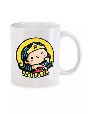 Gurl Power I Coffee Mug Cup Wonder Fun Comic Look Girl Woman Hero Feminism Gift • £21.54