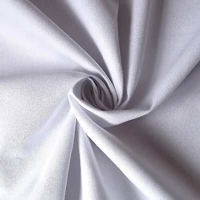 £0.99 • Buy White 100% Cotton Twill Heavy Woven Fabric – Jeans, Workwear, 150cm Wide
