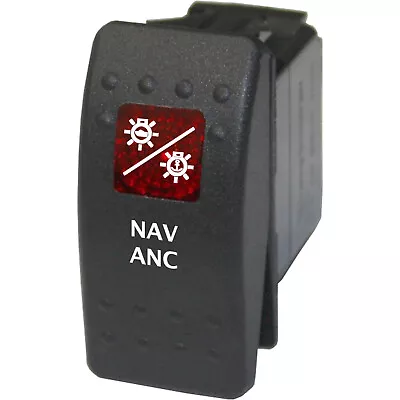 NAV/ANC 781R2 Rocker Switch Red 12V Marine Car Boat Waterproof Led Red On-off-on • $16