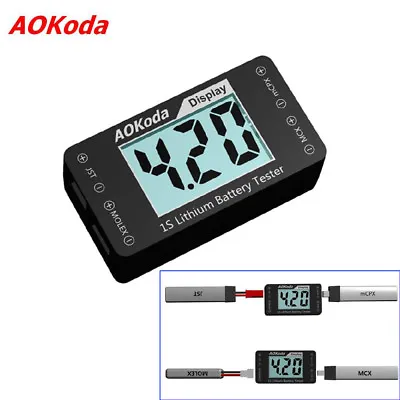 AOKoda AOK-041 1S Lithium Battery Tester Checker For JST MOLEX MCPX MCX Cable • $7.10