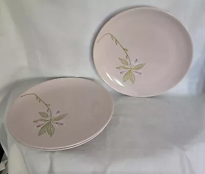 3 Vtg. Pink Russel Wright Iroquois China Gay Wings Dinner Plates 10  HTF • $39