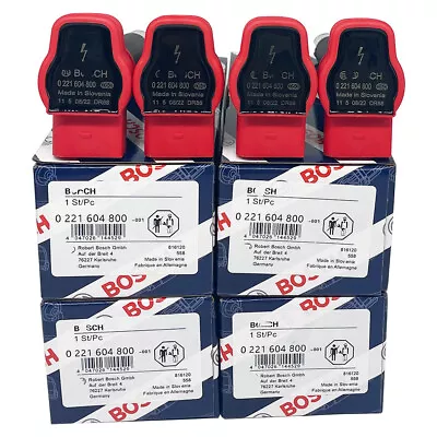 4x NEW OEM VW Touareg Audi A4 S5 R8 A8 4.2 FSI Bosch Red Top Ignition Coil Packs • $76.98