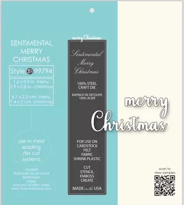 Memory Box Die Sentimental Merry Christmas 99794 • $6.99