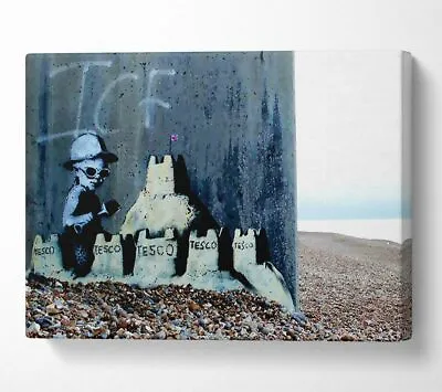 £30.99 • Buy Tesco Sandcastle Banksy Canvas Wall Art Home Decor