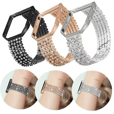 $26.46 • Buy For Fitbit Blaze Band Strap Rhinestones Metal Wristband Replacement Case Cover