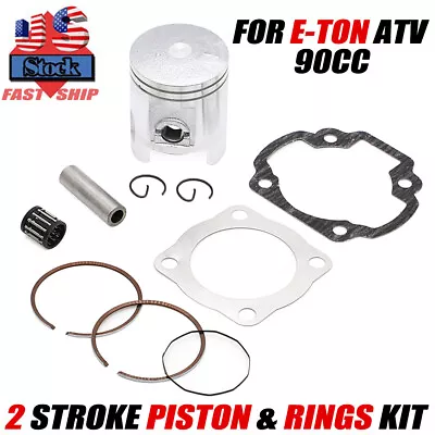 2 Stroke Piston & Rings Kit For Eton Viper 90 Rxl90 Dxl90 Axl90 Txl90 90cc Atv • $19.73