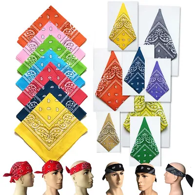 Bandana Head Tie Wear Neck Scarf Wrist Wrap Head Band 100% Cotton Bandana • £2.71