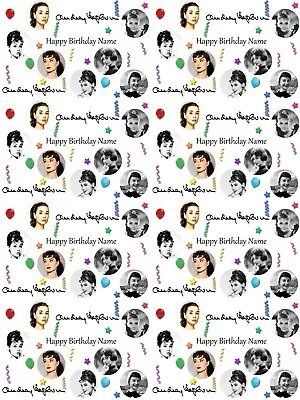 Audrey Hepburn Personalised Birthday Gift Wrapping Paper 3 Designs ADD NAME • £4.19