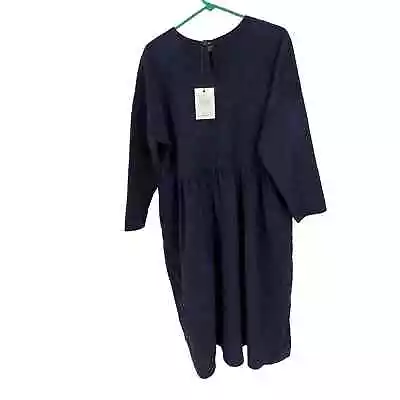 NWT Kate Sheridan Flow Dress Blue Velvety Fabric Cotton One Size • £91.60