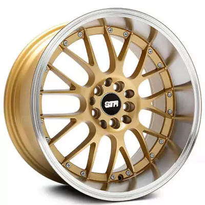 $1099 • Buy 18x8.5 STR Wheels 514 Gold Face With Machined Lip Rims JDM Style (B6)
