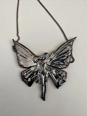 Vintage Designer YAACOV HELLER  925 Silver & Gold  Butterfly Necklace Or Pin • $600