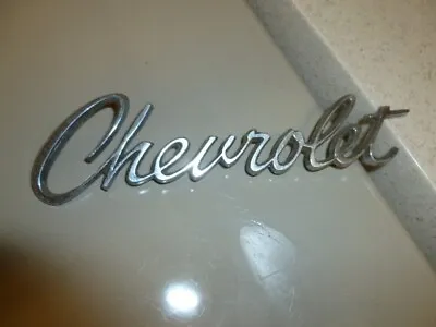 Vintage Chevrolet Script Emblem Metal Chevy Original Badge Chrome Nameplate • $25