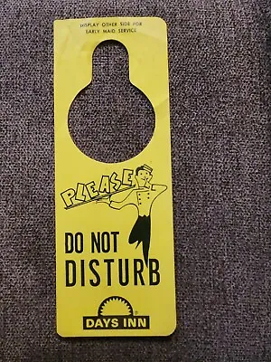 Vintage Days Inn  Do Not Disturb  Sign (plastic Yellow) • $10