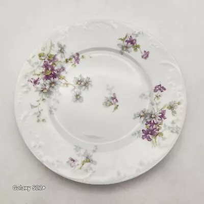 Vintage Theodore Haviland Limoges France 7.5” Dessert Plate Violets Daisies • $20