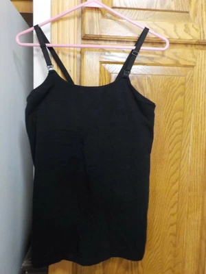 $7.99 • Buy A:glow Women's Maternity Nursing Black Adj. Strap Cami Tank Top W/ Shelf Bra SM