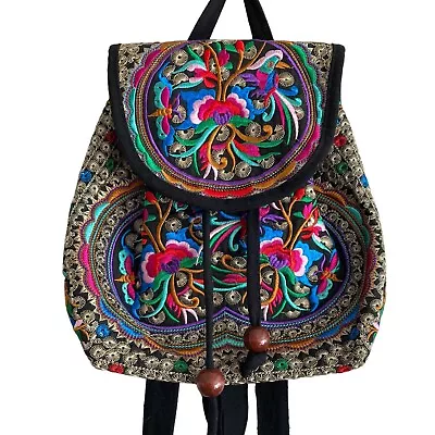 Vintage Embroidered Backpack MultiColored Small 11x9 • $32