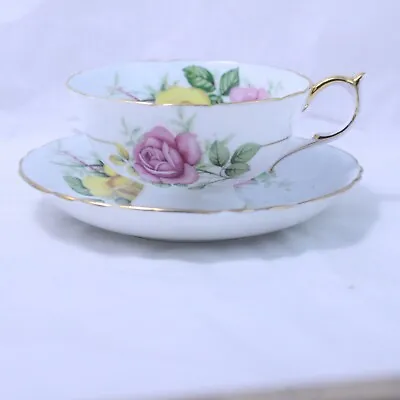 $95 • Buy Paragon Fine Bone China Tea Cup With Saucer Victoriana Rose Made In England