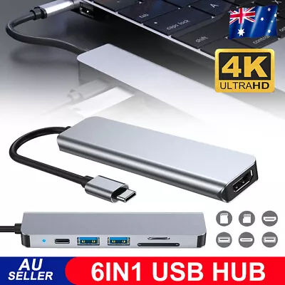 For MacBook Pro USB Hub Type-C Dual Multiport Card Reader Adapter HDMI Portable • $17.05