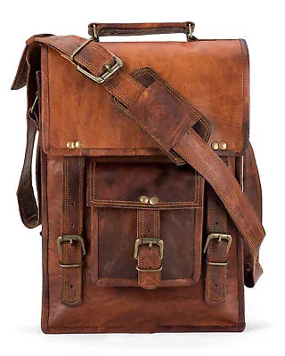  11 Real Genuine Pureleather Vintage Tablet Bag Ipod Bag Satchel Briefcase Bag   • $44.08