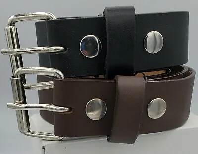 Real Genuine Leather Belt Brown & Black 1.5  Wide One Piece Leather • $14.99