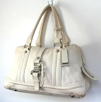 Roomy Gryson Sophie Italy Ivory Genuine Leather Shoulder Bag Hobo Handbag Purse • $72