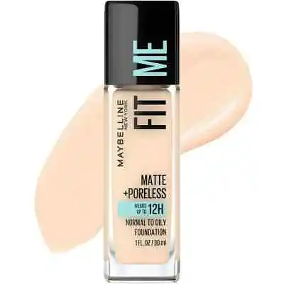 Maybelline Fit Me Matte + Poreless Liquid Foundation Makeup Fair Ivory 1 Fl Oz • $8