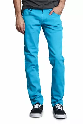 Victorious Men's Spandex Color Skinny Jeans Stretch Colored Pants   DL937-PART-3 • $32.95