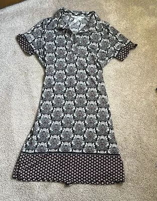 Max Studio Short Sleeve V-Neck Floral Belt Tie Dress  Size Medium • £27.95