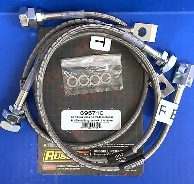 Russell Stainless Brake Hose Line Kit 1979-87 Chevy GMC K1500 K2500 4WD 4  Lift • $110