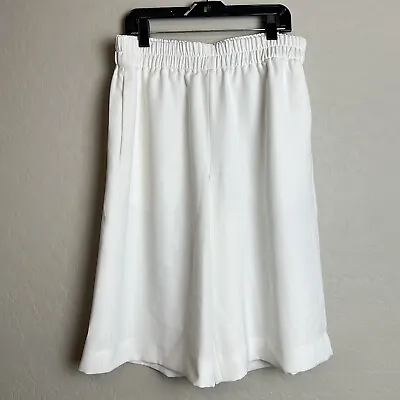 VINCE Culotte Shorts Womans Size Medium White High Waisted Rise Pull On Ladies • $39.99