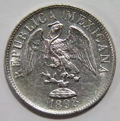 Mexico 20 Centavos 1898 Mo M Eagle Snake Mexicanos Silver World Coin 🌈⭐🌈 • $3.25