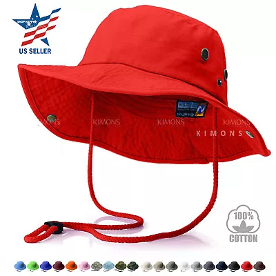 Unisex 100% Cotton Bucket Hat Fishing Camping Safari Boonie Sun Brim Summer Cap • $11.59