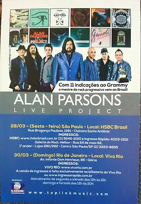 Marillion & Alan Parsons Project Rare Concert Flyer Brazil Tour Live 2014 • £3