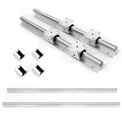 Linear 2x SBR20 800-1000mm Linear Slide Guide Shaft Rail Rod 4x Bearing Block UK • £41.03