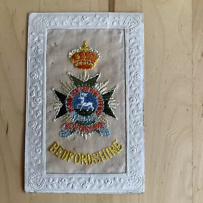 Ww1 Military Silk Embroidered Postcard. Bedfordshire • £0.99