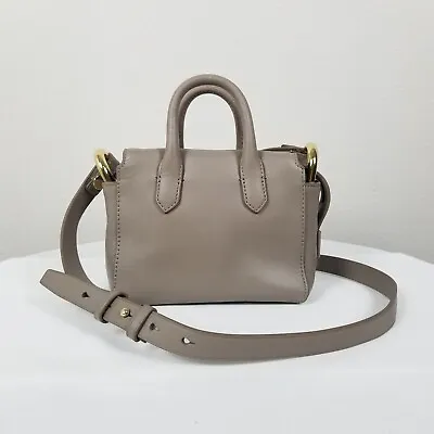 J.Crew Taupe Neutral Luxury Leather Harper Mini Satchel Crossbody Mini Bag J9604 • $60
