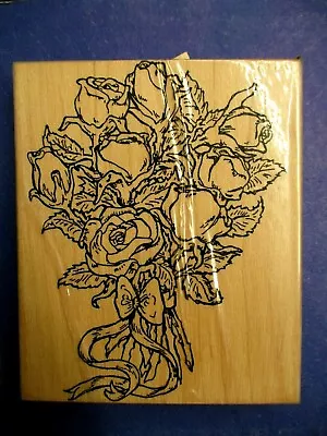 Crafty Concepts Rose Bouquet Rubber Stamp Wood Mtd 7241 Xl • $6.95