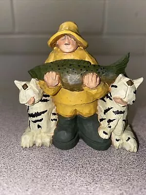 Coynes & Company 1999 Williraye Studio Playtime Pals Fisherman With Cats WW2744 • $19.99