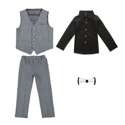 $29.29 • Buy Boys Suit Toddler Tuxedo Kids Suits Boys Dress Clothes Vest And Pants Set W/ Tie