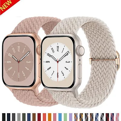 Braided Solo Loop For Apple Watch Band Ultra 49mm 45mm Nylon Series 9 8 7 6 SE 5 • £11.27