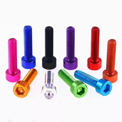 M4 4mm Aluminum Alloy Socket Cap Head Screw Allen Hex Bolts Alu Anodizing Colors • $1.91