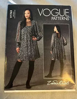 V1763 Vogue 1763 Sewing Pattern Zandra Rhodes Dress Bishop Sleeves Sizes 16-24 • $8