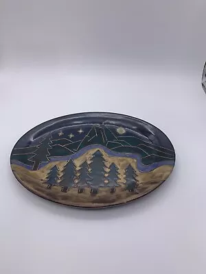 MARA Mexico Stoneware 13” Oval Platter With Mountain Scene  • $50