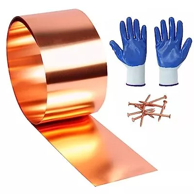 Copper Flashing 99.95% Pure - 16 Oz 24 Gauge 0.5mm Thickness - 10 Feet Length... • $83.82