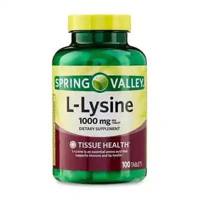 Spring Valley L-Lysine Amino Acid Supplements 1000 Mg 100 Count • $7.36