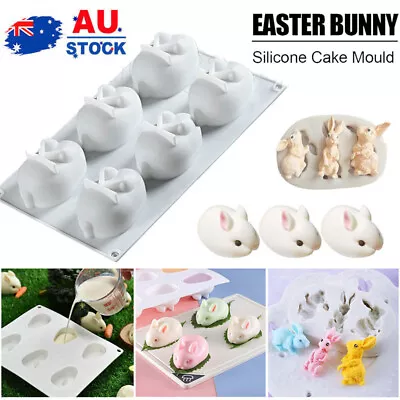 $11.99 • Buy 3D Easter Rabbit Bunny Silicone Molds Baking Cake Chocolate Fondant Candy Moulds
